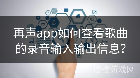 再声app如何查看歌曲的录音输入输出信息? 再声app如何查看歌曲的录音输入输出信息?