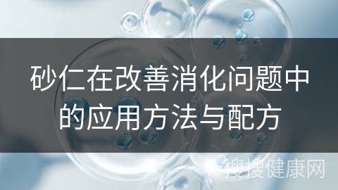 砂仁在改善消化问题中的应用方法与配方