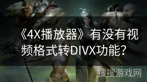 《4X播放器》有没有视频格式转DIVX功能？