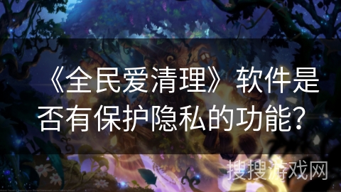 《全民爱清理》软件是否有保护隐私的功能？