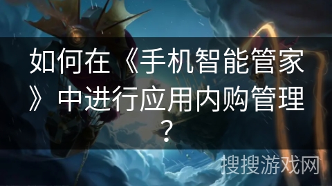 如何在《手机智能管家》中进行应用内购管理？