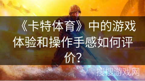 《卡特体育》中的游戏体验和操作手感如何评价？