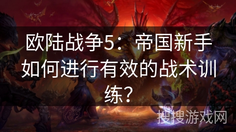 欧陆战争5：帝国新手如何进行有效的战术训练？