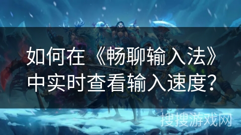 如何在《畅聊输入法》中实时查看输入速度? 如何在《畅聊输入法》中实时查看输入速度?