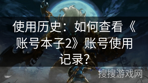 使用历史：如何查看《账号本子2》账号使用记录？
