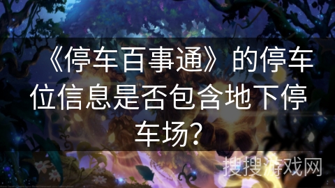 《停车百事通》的停车位信息是否包含地下停车场？