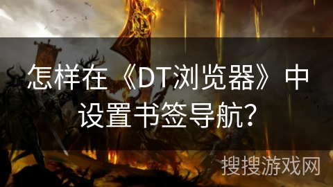 怎样在《DT浏览器》中设置书签导航？