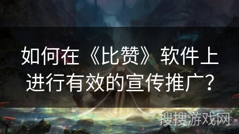 如何在《比赞》软件上进行有效的宣传推广？
