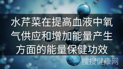 水芹菜在提高血液中氧气供应和增加能量产生方面的能量保健功效