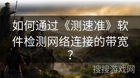 如何通过《测速准》软件检测网络连接的带宽? 如何通过《测速准》软件检测网络连接的带宽?