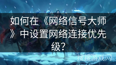如何在《网络信号大师》中设置网络连接优先级？