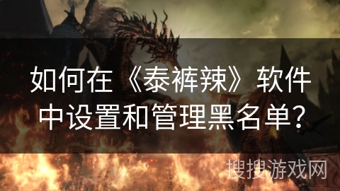 如何在《泰裤辣》软件中设置和管理黑名单？