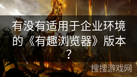 有没有适用于企业环境的《有趣浏览器》版本？
