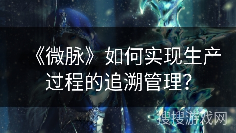 《微脉》如何实现生产过程的追溯管理？