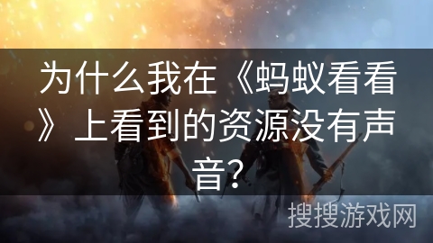 为什么我在《蚂蚁看看》上看到的资源没有声音？