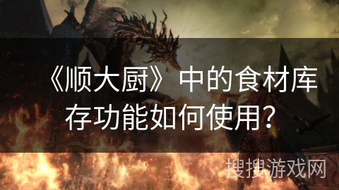 《顺大厨》中的食材库存功能如何使用？