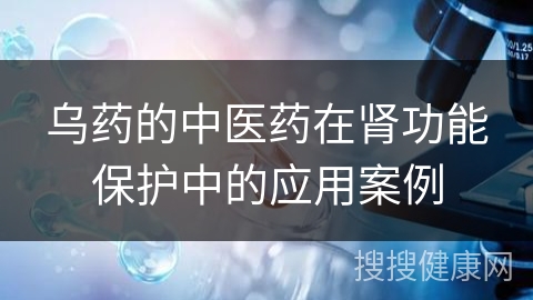 乌药的中医药在肾功能保护中的应用案例