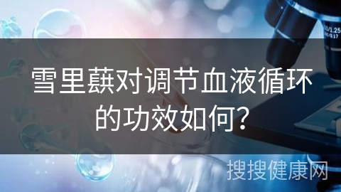 雪里蕻对调节血液循环的功效如何？