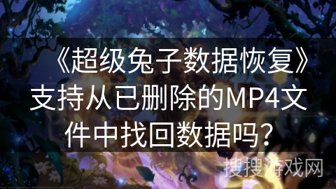 《超级兔子数据恢复》支持从已删除的MP4文件中找回数据吗? 《超级兔子数据恢复》支持从已删除的MP4文件中找回数据吗?