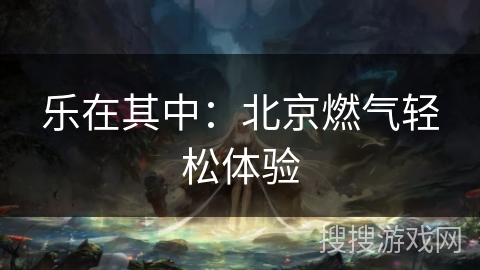 乐在其中:北京燃气轻松体验 乐在其中:北京燃气轻松体验