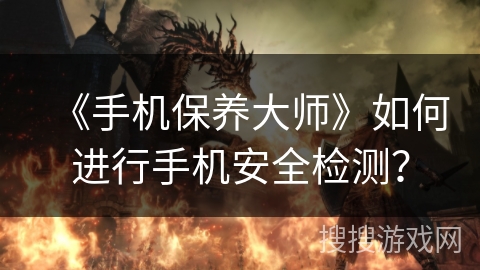 《手机保养大师》如何进行手机安全检测? 《手机保养大师》如何进行手机安全检测?