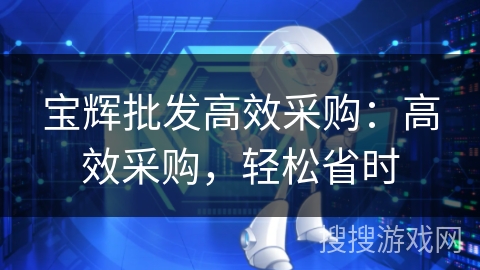 宝辉批发高效采购：高效采购，轻松省时