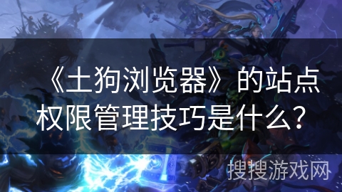 《土狗浏览器》的站点权限管理技巧是什么？