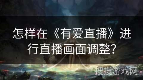 怎样在《有爱直播》进行直播画面调整？