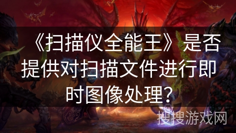 《扫描仪全能王》是否提供对扫描文件进行即时图像处理？