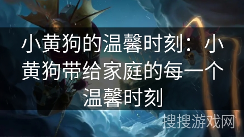 小黄狗的温馨时刻：小黄狗带给家庭的每一个温馨时刻