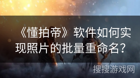 《懂拍帝》软件如何实现照片的批量重命名？