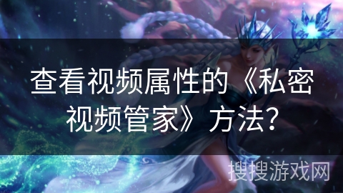 查看视频属性的《私密视频管家》方法？