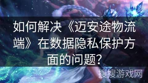 如何解决《迈安途物流端》在数据隐私保护方面的问题？