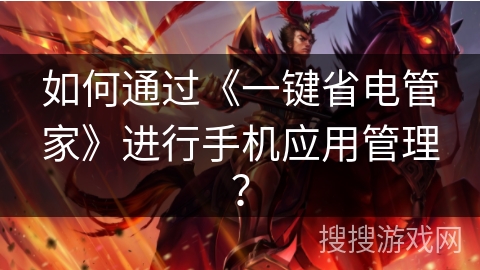 如何通过《一键省电管家》进行手机应用管理？