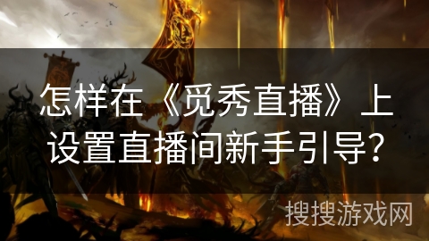 怎样在《觅秀直播》上设置直播间新手引导？