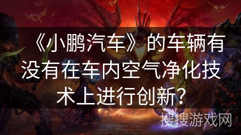 《小鹏汽车》的车辆有没有在车内空气净化技术上进行创新？
