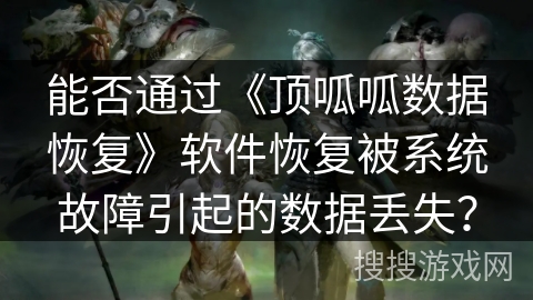 能否通过《顶呱呱数据恢复》软件恢复被系统故障引起的数据丢失？