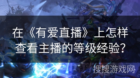 在《有爱直播》上怎样查看主播的等级经验？