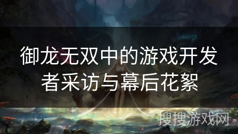 御龙无双中的游戏开发者采访与幕后花絮