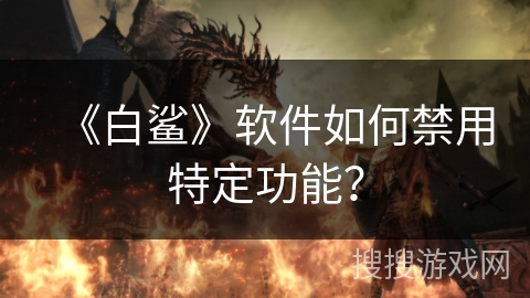 《白鲨》软件如何禁用特定功能？
