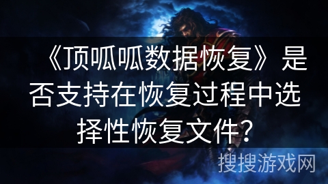 《顶呱呱数据恢复》是否支持在恢复过程中选择性恢复文件? 《顶呱呱数据恢复》是否支持在恢复过程中选择性恢复文件?