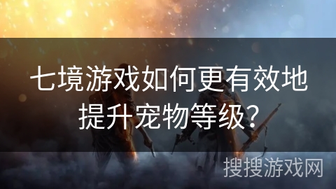 七境游戏如何更有效地提升宠物等级? 七境游戏如何更有效地提升宠物等级?