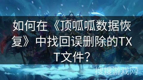 如何在《顶呱呱数据恢复》中找回误删除的TXT文件？
