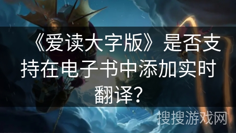《爱读大字版》是否支持在电子书中添加实时翻译？
