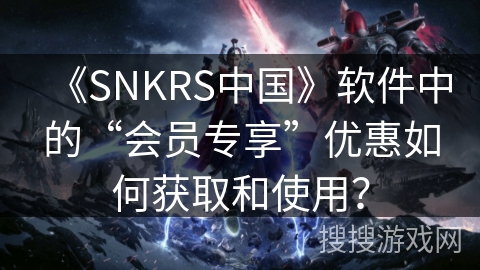 《SNKRS中国》软件中的“会员专享”优惠如何获取和使用？