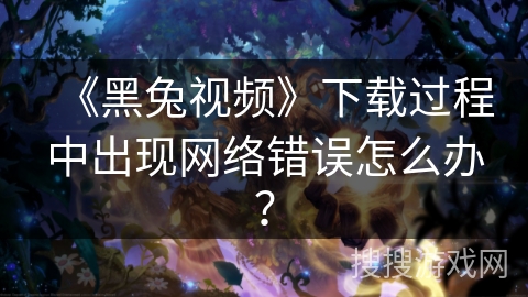 《黑兔视频》下载过程中出现网络错误怎么办？