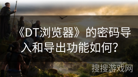 《DT浏览器》的密码导入和导出功能如何？
