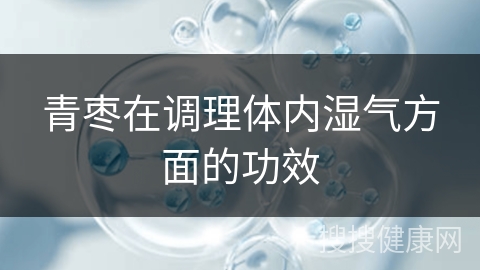 青枣在调理体内湿气方面的功效