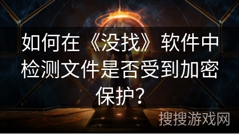 如何在《没找》软件中检测文件是否受到加密保护? 如何在《没找》软件中检测文件是否受到加密保护?