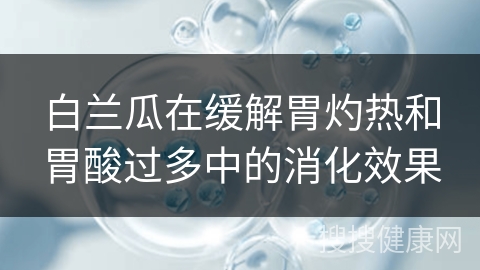 白兰瓜在缓解胃灼热和胃酸过多中的消化效果